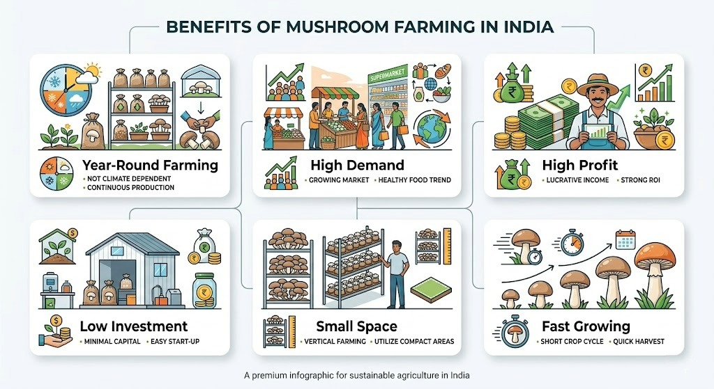 Mushroom Farming Advantages